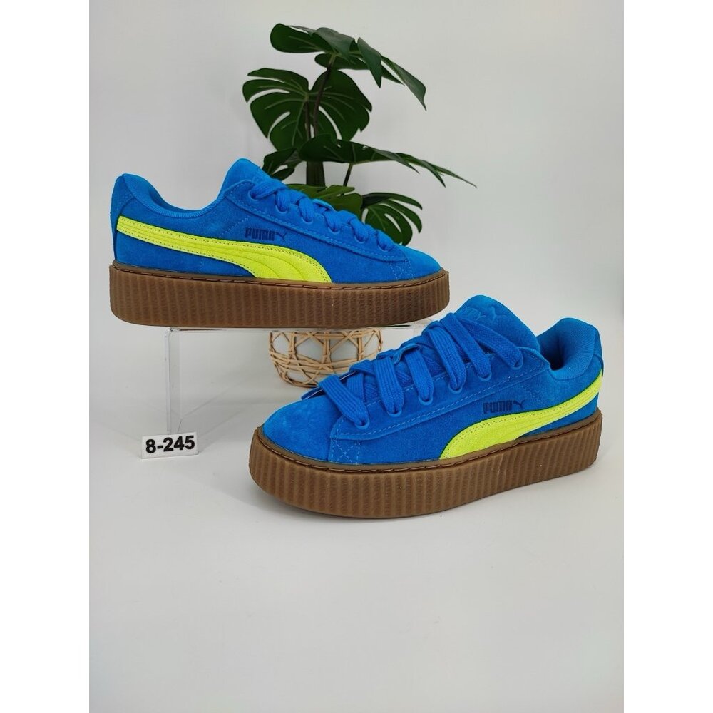 Puma Women's Fenty X Creeper Phatty Blue Suede Lace Up Sneakers Size 8.5 US